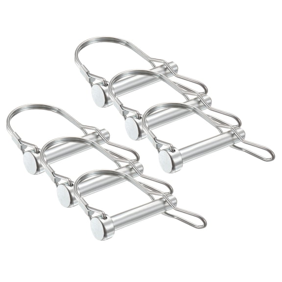 Uxcell 6 Pcs Trailer Coupler Pins, 3/8" x 2" Safety Wire Spring Lock Hitch Pin