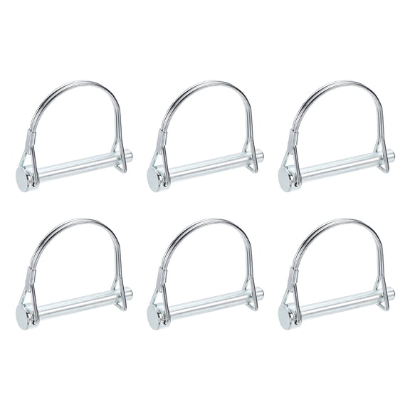 Uxcell 6 Pcs Trailer Coupler Pins, 5/16" x 2.4" Half Round Safety Wire Lock Hitch Pin