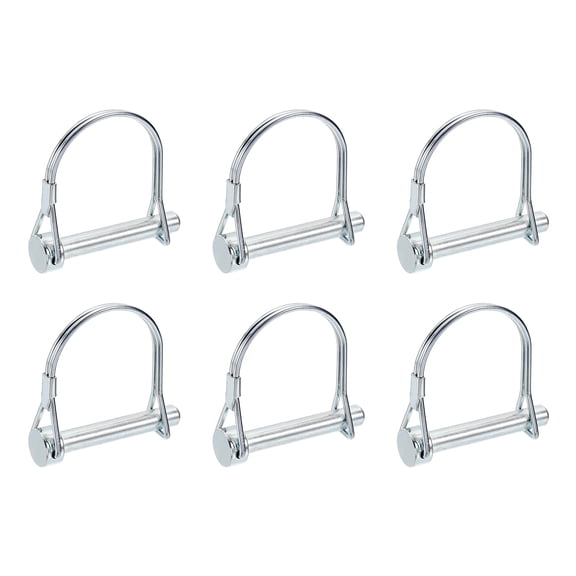 Uxcell 6 Pcs Trailer Coupler Pins, 5/16" x 2" Half Round Safety Wire Lock Hitch Pin