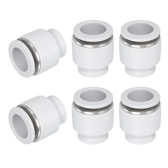 Uxcell Tubing Quick Fitting Cap, Plastic Tubing Pneumatic Cap Push to Connect Quick Caps Plug Fitting Accessories for Pneumatic System Pipeline Connection 14 mm(5/9") Tube OD White
