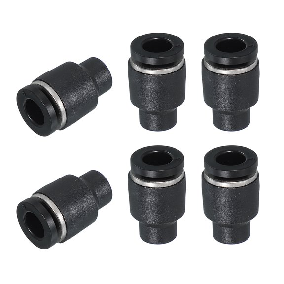 Uxcell 6 Pcs Tubing Quick Fitting Cap, 6 mm(1/4") Tube OD Plastic Tubing Pneumatic Cap Push to Connect Quick Cap Plug Fitting Accessories for Pneumatic System Pipeline Connection, Black