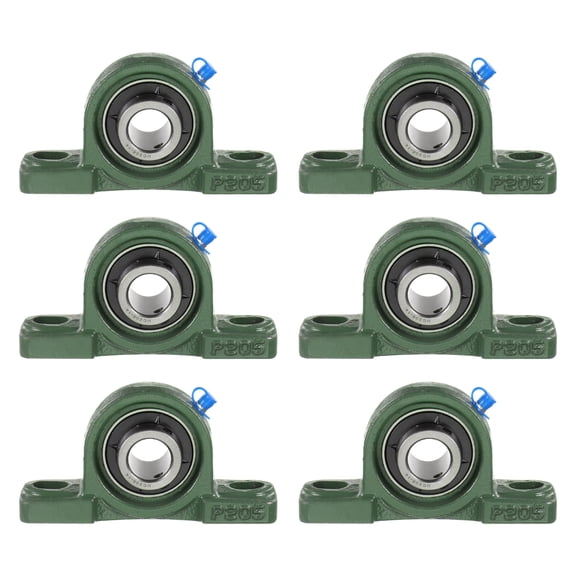 Uxcell 6 Pcs UCP205-14 Pillow Block Bearing 7/8 Inch Bore Solid Cast Iron Base Mounted Bearing Self-Alignment