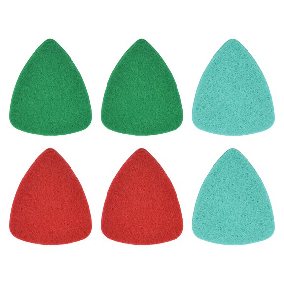 Uxcell 6 Pcs Ukulele Picks, 3.2mm Soft Wool Felt Bass Guitar Picks Ukulele Accessories for Acoustic Guitar Bass, Blue/Green/Red