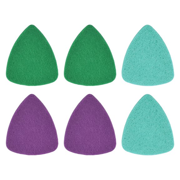Uxcell 6 Pcs Ukulele Picks, 3.2mm Soft Wool Felt Bass Guitar Picks Ukulele Accessories for Acoustic Guitar Bass, Blue/Purple/Green