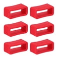 thumbnail image 1 of Uxcell 6 Pcs Watch Band Holder Loop, 16mm Silicone Replacement Fastener Rings Watch Band Strap Keeper, Red, 1 of 7
