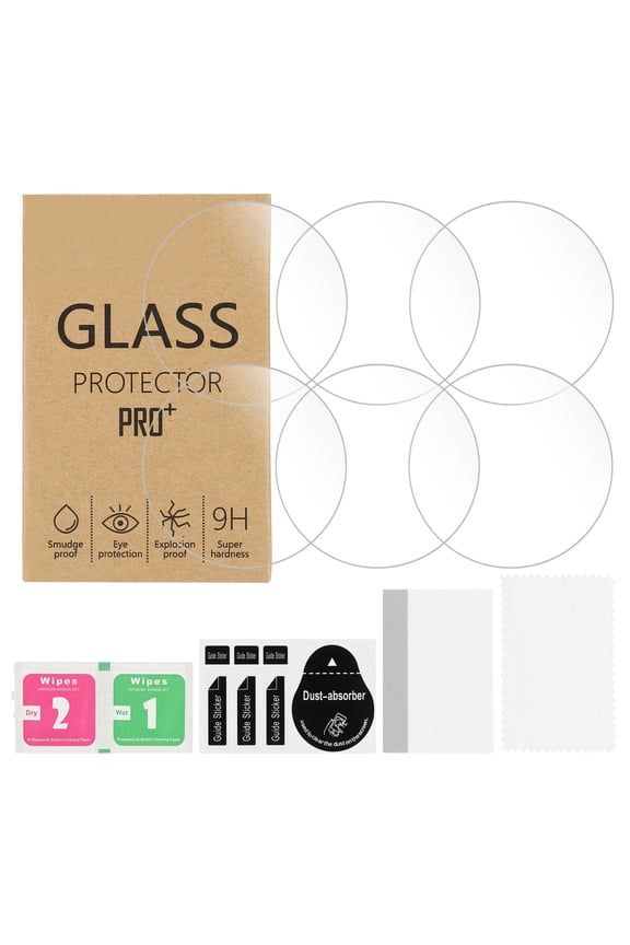 6 Pcs Watch Glass Screen Protectors (37mm) - Anti-Scratch HD Clear Tempered Glass Clear Film High Definition Smartwatch Screen Protection Film for Watch