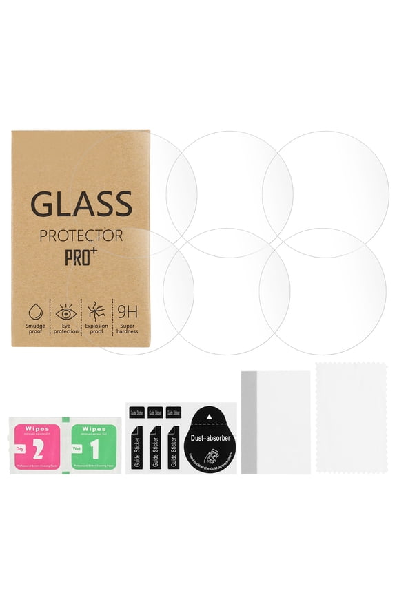 6 Pcs Watch Glass Screen Protectors (39mm) - Anti-Scratch HD Clear Tempered Glass Clear Film High Definition Smartwatch Screen Protection Film for Watch