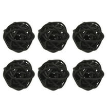 Uxcell 6 Pcs Wicker Rattan Balls 1.2 Inch Rattan Decorative Balls Vase Fillers for Wedding Party Centerpiece Bowls Home Decoration, Black