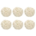 thumbnail image 1 of Uxcell 6 Pcs Wicker Rattan Balls 1.2 Inch Rattan Decorative Balls Vase Fillers for Wedding Party Centerpiece Bowls Home Decoration, White, 1 of 5