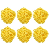 Uxcell 6 Pcs Wicker Rattan Balls 1.2 Inch Rattan Decorative Balls Vase Fillers for Wedding Party Centerpiece Bowls Home Decoration, Yellow