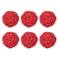 thumbnail image 1 of Uxcell 6 Pcs Wicker Rattan Balls 2.4 Inch Rattan Decorative Balls Vase Fillers for Wedding Party Centerpiece Bowls Home Decoration, Red, 1 of 5