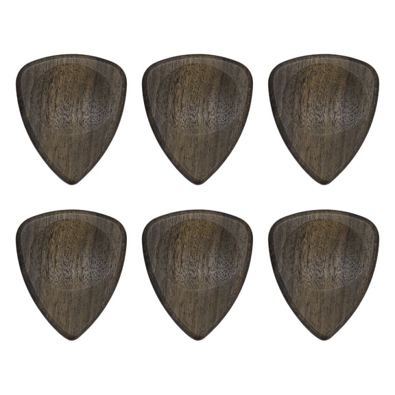 Uxcell 6 Pcs Wood Guitar Pick, 3.0mm Ultra Heavy Gauge Wood Groove Shape Guitar Picks for Electric and Acoustic Guitars, Black