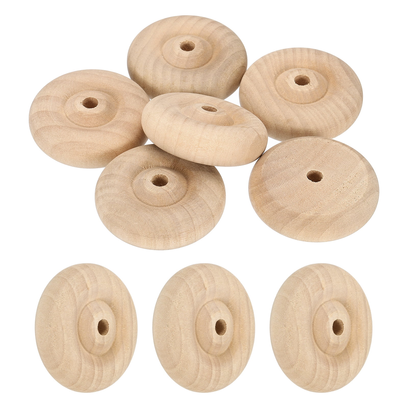 Unpainted Base Rims Uxcell 6 Pcs Wooden Wheels, Unfinished Wooden Craft Wheels for Crafts ...