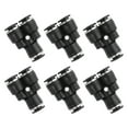 thumbnail image 1 of Uxcell 6 Pcs Y Shape Union Push to Connect Fitting, 1/4" OD Tube Reducer Connector Quick Push Lock Adapter Air Hose Fitting for Pneumatic System Pipeline Connection, Black, 1 of 6