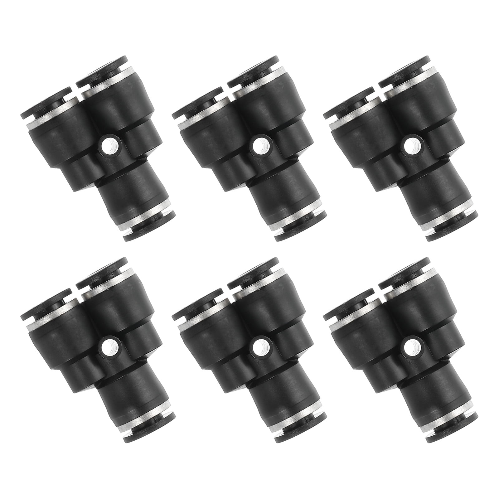 PATIKIL 2-Pack 1/4" Push To Connect Air Fittings - Straight Union Quick Connect For Pneumatic Tubing, Black