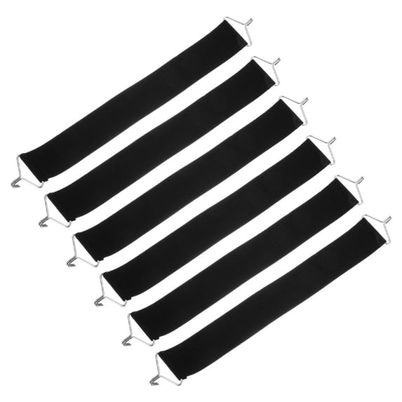 Uxcell 6 Pcs Zero Gravity Chair Belt, Lounge Chair Belt Folding Recliner Elastic Reinforcement Strap, Black
