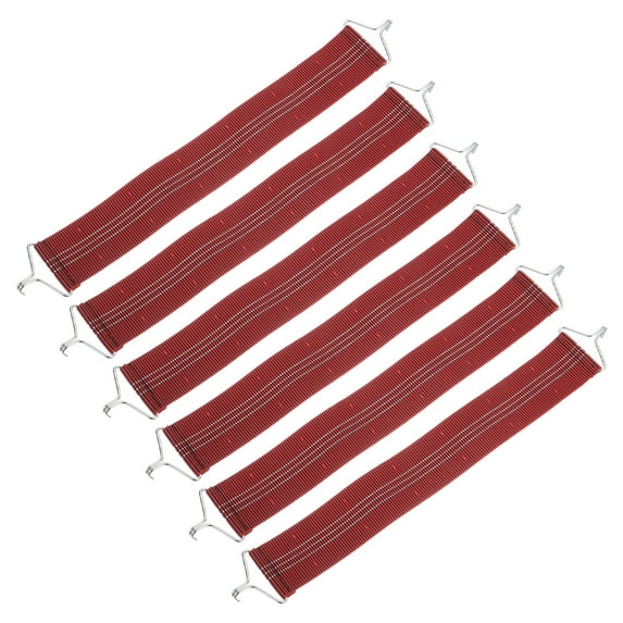 Uxcell 6 Pcs Zero Gravity Chair Belt, Lounge Chair Belt Folding Recliner Elastic Reinforcement Strap, Red