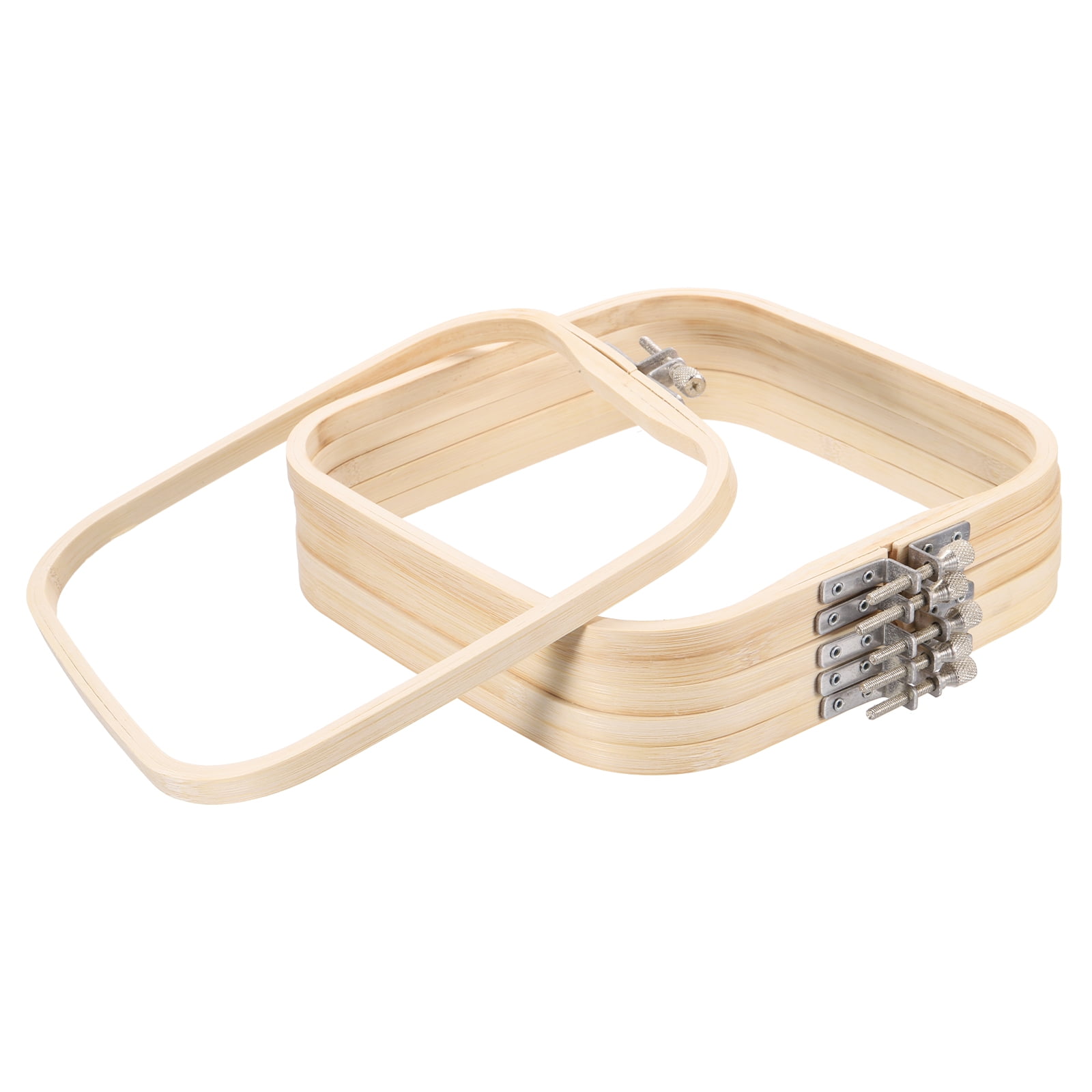 Uxcell 6 Pieces 7.9" x 7.9" Square Embroidery Hoops, Adjustable Bamboo Cross Stitch Hoops Ring with Screwdriver