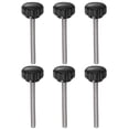 thumbnail image 1 of Uxcell 6 Pieces Knurled Clamping Knobs M5 x 50mm 304 Stainless Steel Threaded Stud 22mm Round Head Thumb Screws Black, 1 of 5