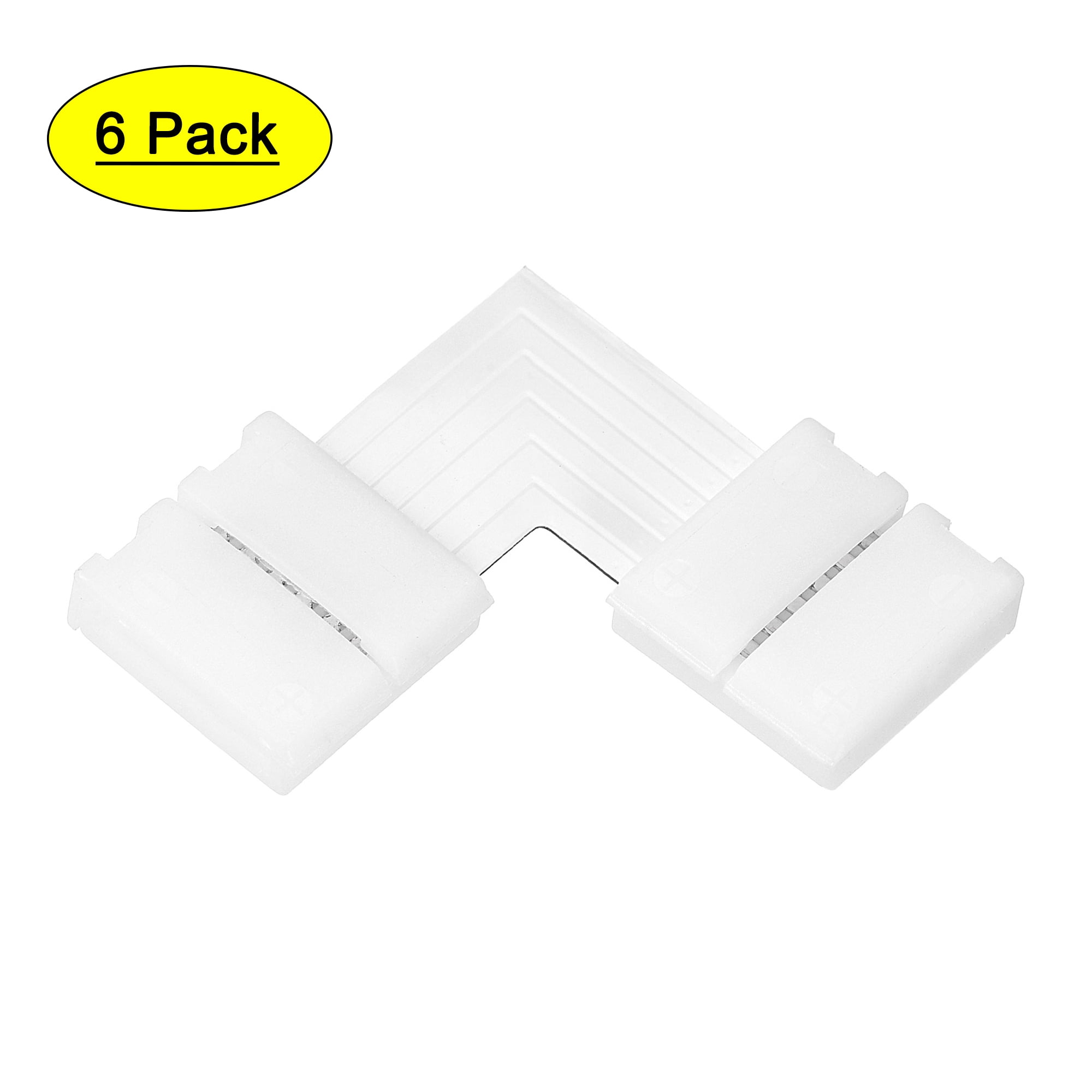 Uxcell 6 Pin 12mm LED Strip Light Solderless Gapless L Shape Connector ...
