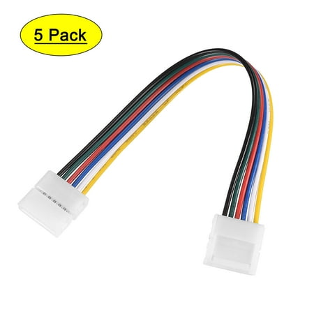 Uxcell 6 Pin 12mm Solderless Strip to Strip Jumper Cable 150mm Length 5Pack