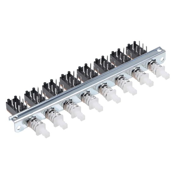 Uxcell Interlock Push Button Switch Piano Type Double Throw Metal Black 1pcs Multicolor 1.65" x 5.20" x 0.71"