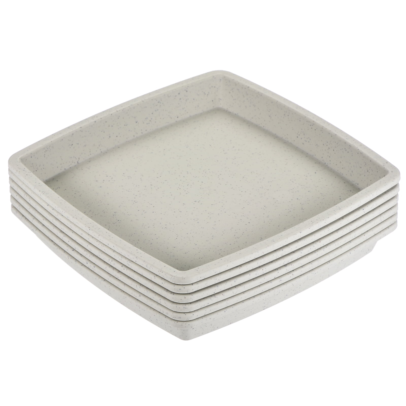 Uxcell 6" Plastic Square Plant Pot Saucers Flower Drip Trays, Gray 6