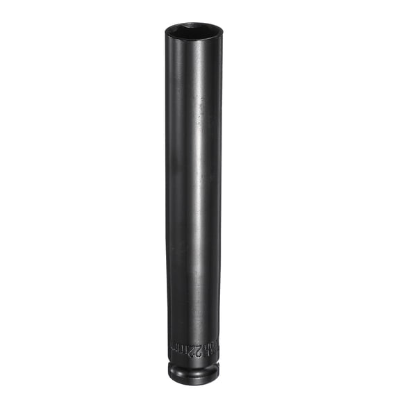 Uxcell 6-Point Deep Impact Socket 1/2" Drive 22mm Metric Socket 8" (200mm) Extra Long Heat-Treated 45# Steel for Home Auto Spindle Axle Hex Nuts Bolts Repair, Black