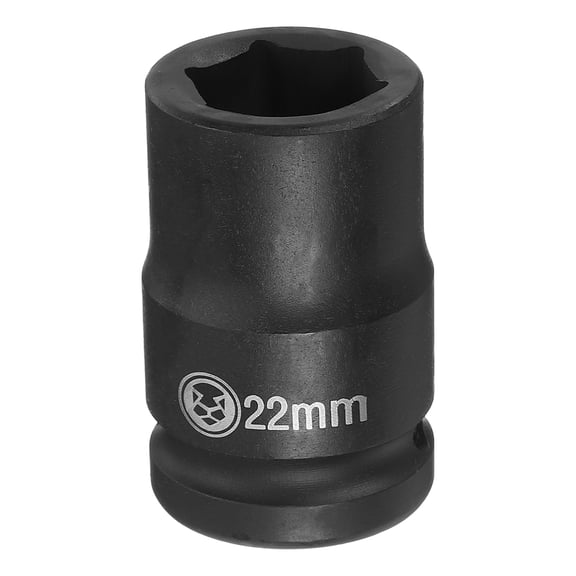 Uxcell 6 Point Deep Impact Socket 3/4" Drive 22mm Metric CR-V Steel Hex Nut Bolt Sockets 2.4" Long for Auto Machine Repair