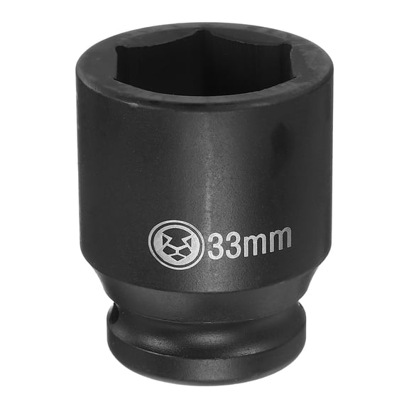 Uxcell 6 Point Deep Impact Socket 3/4" Drive 33mm Metric CR-V Steel Hex Nut Bolt Sockets 2.4" Long for Auto Machine Repair