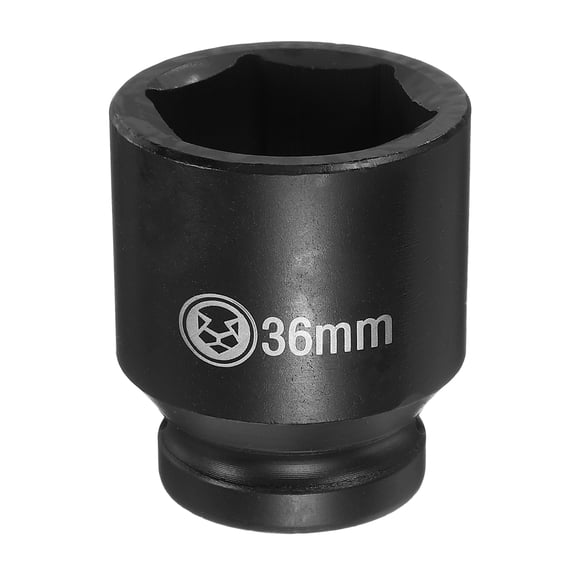Uxcell 6 Point Deep Impact Socket 3/4" Drive 36mm Metric CR-V Steel Hex Nut Bolt Sockets 2.4" Long for Auto Machine Repair