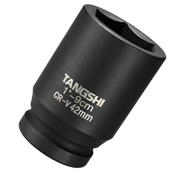 Uxcell 6-Point Impact Socket, 1" Drive x 42mm, 91mm Length Metric 40CRMO Deep Axle Nut Socket Nut Driver Wrench- (Applications: for Automotive & Industrial Repair), 1-Pieces
