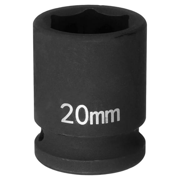 Uxcell 6 Point Impact Socket 20mm Metric Socket 1/2" Square Drive 1.5" (38mm) Long Phosphated Cr-Mo Steel Spindle Axle Hex Nut Sockets, Black