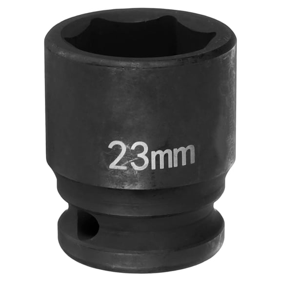 Uxcell 6 Point Impact Socket 23mm Metric Socket 1/2" Square Drive 1.5" (38mm) Long Phosphated Cr-Mo Steel Spindle Axle Hex Nut Sockets, Black