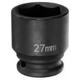 thumbnail image 1 of Uxcell 6 Point Impact Socket 27mm Metric Socket 1/2" Square Drive 1.65" (42mm) Long Phosphated Cr-Mo Steel Spindle Axle Hex Nut Sockets, Black, 1 of 7