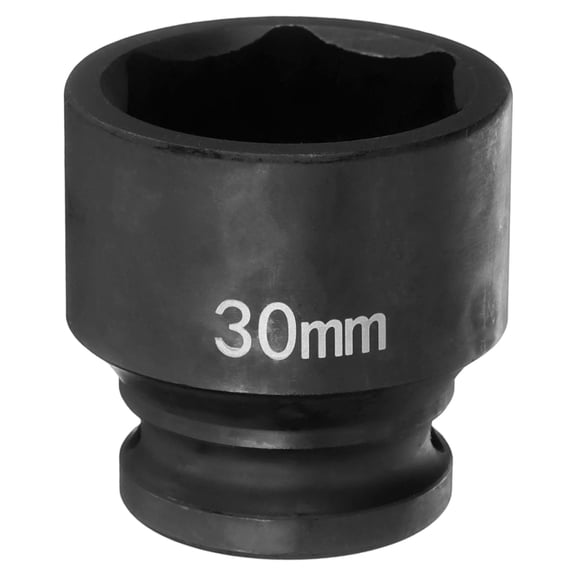 Uxcell 6 Point Impact Socket 30mm Metric Socket 1/2" Square Drive 1.65" (42mm) Long Phosphated Cr-Mo Steel Spindle Axle Hex Nut Sockets, Black