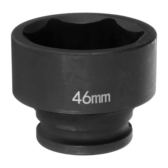 Uxcell 6 Point Impact Socket 46mm Metric Socket 1/2" Square Drive 2" (50mm) Long Phosphated Cr-Mo Steel Spindle Axle Hex Nut Sockets, Black