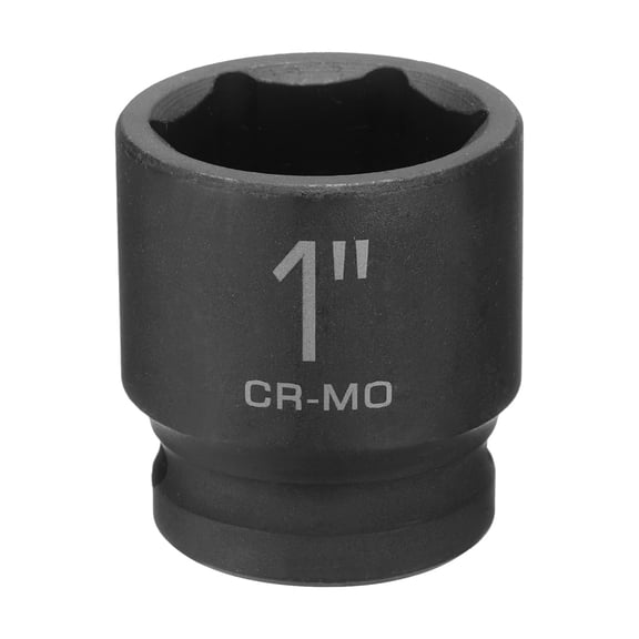 Uxcell 6 Point Shallow Impact Socket 1" Socket 1/2" Square Drive 38mm (1.5") Long 40cr Alloy Steel for Home Auto Axle Hex Nuts Bolts Repair, Black