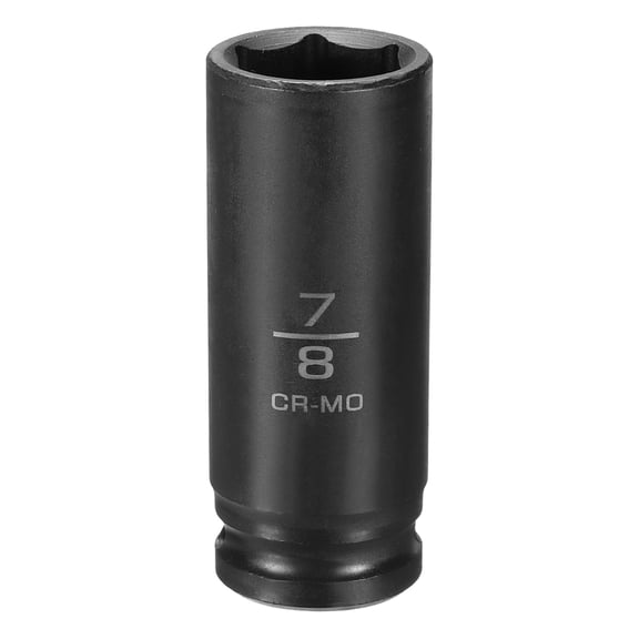 Uxcell 6 Point Shallow Impact Socket 7/8" Socket 1/2" Square Drive 78mm (3.1") Long 40cr Alloy Steel for Home Auto Axle Hex Nuts Bolts Repair, Black