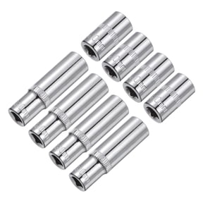 Uxcell 6-Point Shallow Socket, 10mm 1/4" Drive 4pcs Deep Socket & 4pcs Shallow Socket