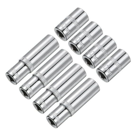 Uxcell 6-Point Shallow Socket, 10mm 1/4" Drive 4pcs Deep Socket & 4pcs Shallow Socket