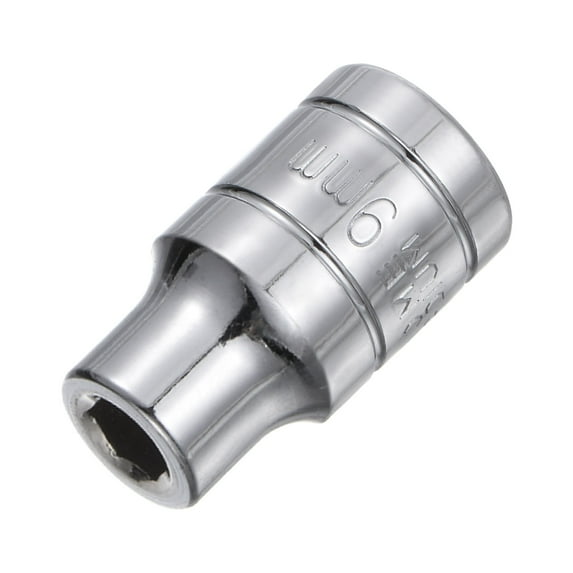 Uxcell 6-Point Shallow Socket 9mm 1/2" Drive High Carbon Steel Shallow Socket
