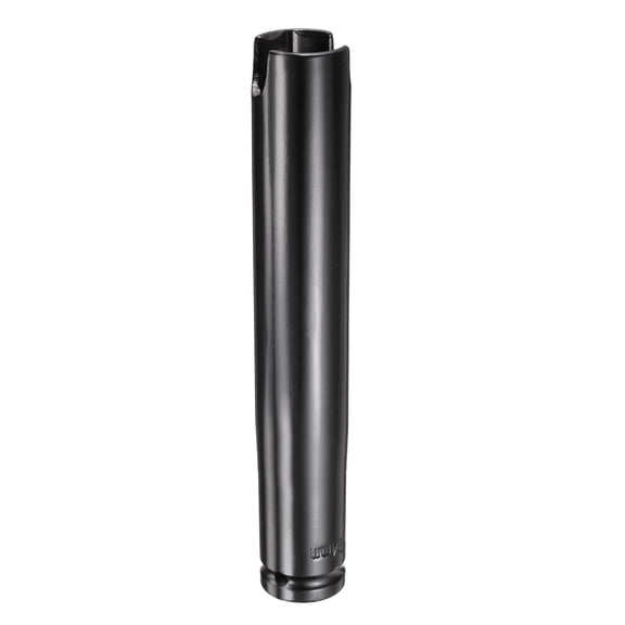 Uxcell 6-Point Slotted Deep Impact Socket 1/2" Drive 24mm Metric Socket (7.7") 195mm Extra Long Heat-Treated 45# Steel for Home Auto Axle Hex Bolts Wing Nuts Repair, Black