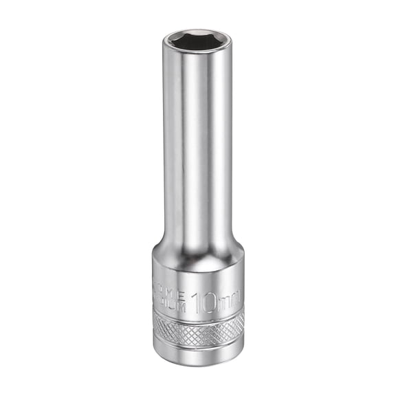 Uxcell 6 Points Deep Socket 1/2" Drive 10mm Nickel Plating Flip Sleeve 3.1" Long