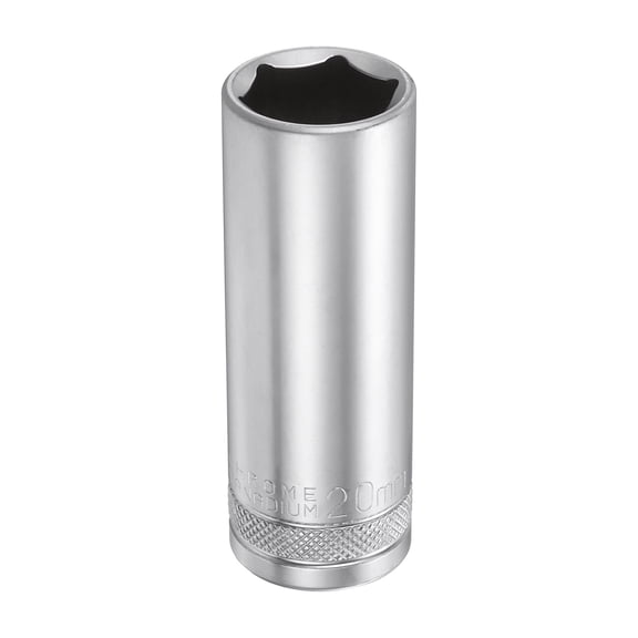 Uxcell 6 Points Deep Socket 1/2" Drive 20mm Nickel Plating Flip Sleeve 3.1" Long
