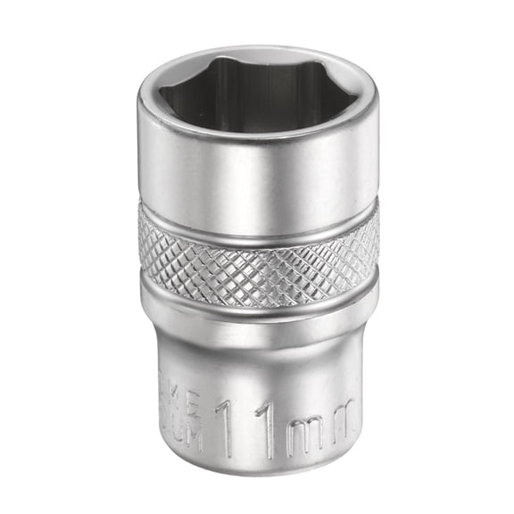 Uxcell 6 Points Deep Socket 1/4" Drive 11mm Nickel Plating Flip Sleeve 1" Long