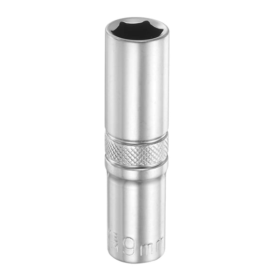 Uxcell 6 Points Deep Socket 1/4" Drive 9mm Nickel Plating Flip Sleeve 2" Long