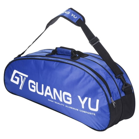 Uxcell 6 Racquet Waterproof Tennis Badminton Racket Bag Carrying Bag with Shoulder Strap, Blue