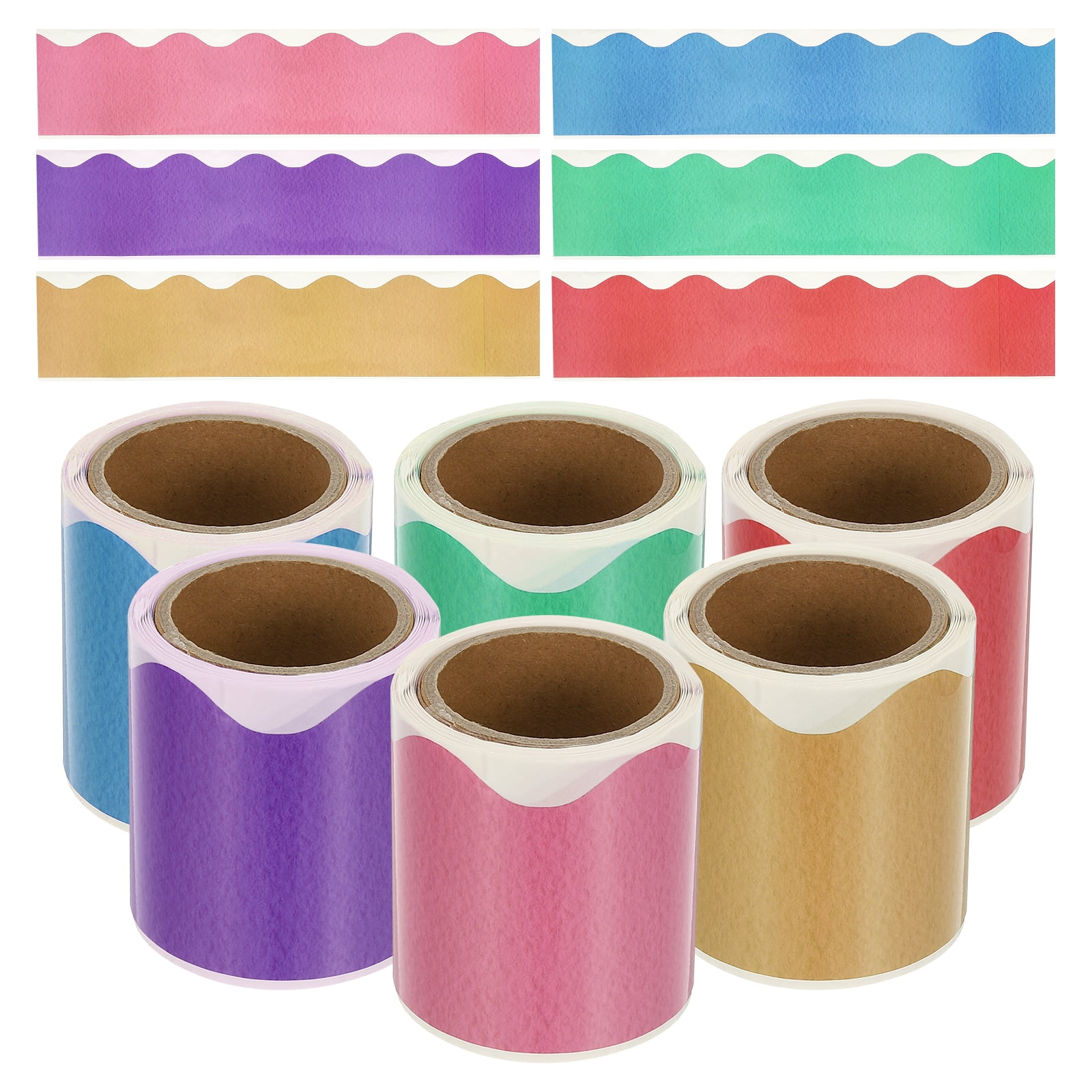 Uxcell 6 Roll Bulletin Board Borders, 98.4Ft x 2.3Inch Scalloped Border ...