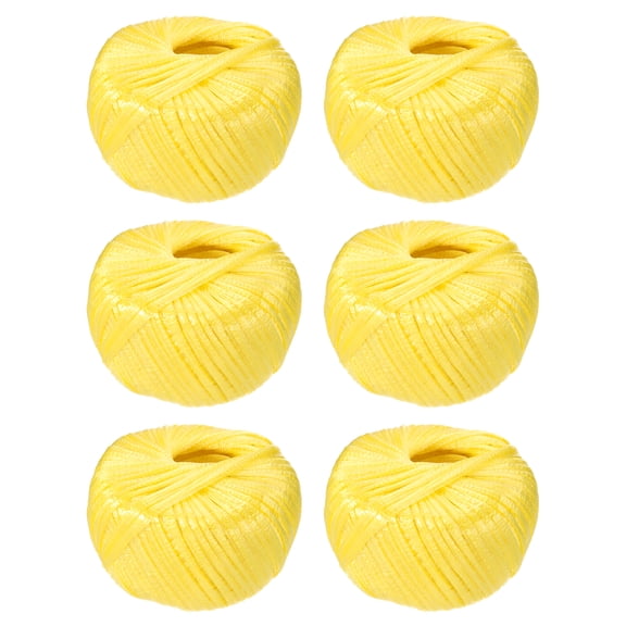 Uxcell 6 Rolls Polyester Nylon Plastic Rope Twine, 80m/262ft Nylon Cord Household Bundled Polypropylene Twine Yarn for Household Gardening Tying Binding Garden Crafts, Yellow